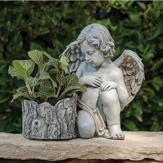Cherub Flower Planter Sculpture