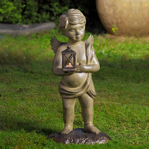 Cherub Garden Lantern Sculpture