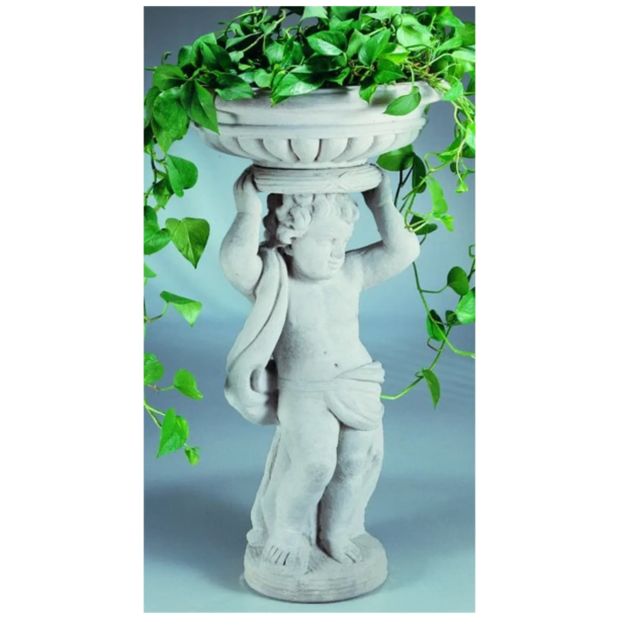 Cherub Sculptural Garden Planter Classical Urn 37" High - Image 2