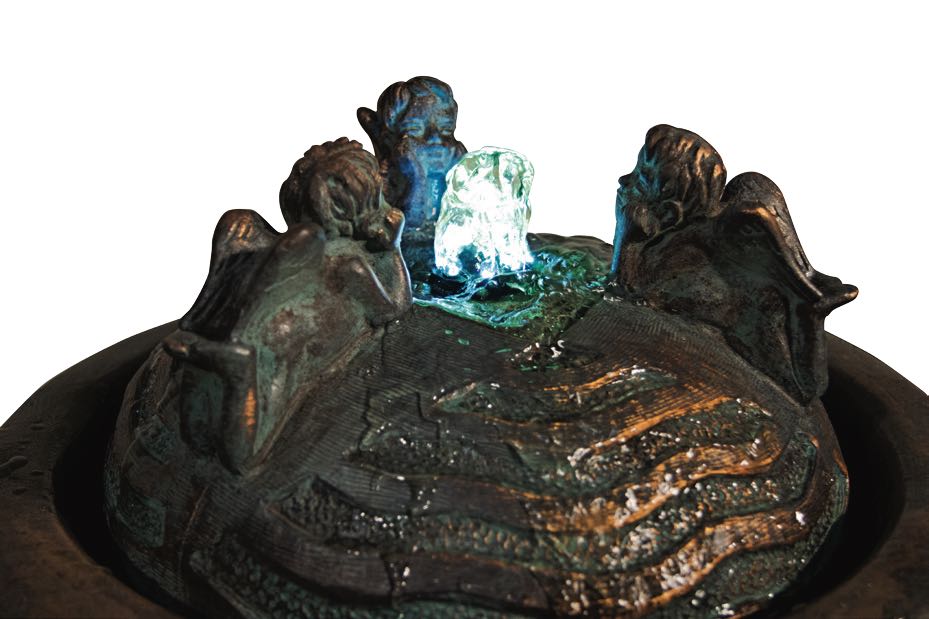 Cherub Trio Bubbler Garden Fountain 17.5" High - Image 2