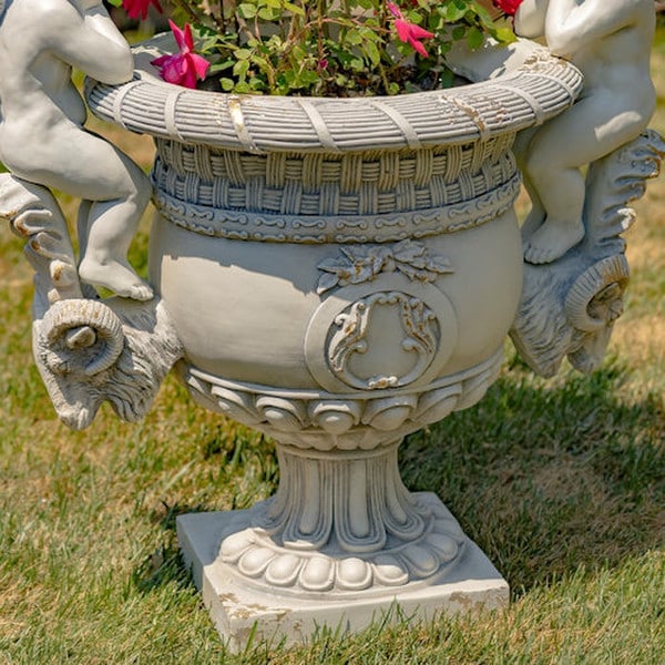 Cherub Urn of Versailles Antique Grey 36.5" H - Image 3