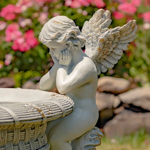 Cherub Urn of Versailles Antique Grey 36.5" H - Image 4