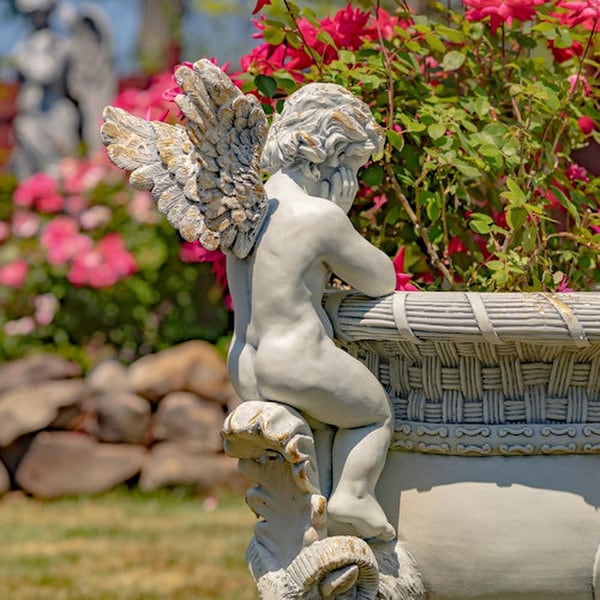 Cherub Urn of Versailles Antique Grey 36.5" H - Image 5