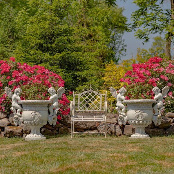Cherub Urn of Versailles Antique Grey 36.5" H - Image 8