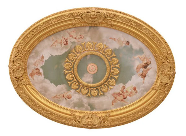Cherubs Sky Oval Ceiling Medallion 44 inch