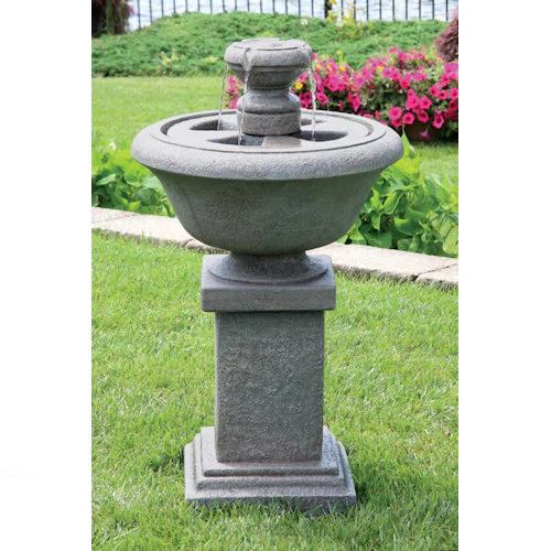 Chesire Two Tier Fountain on Square Pedestal 34" H - Image 2