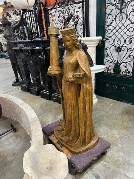 Chess Queen Bronze Statue - Image 3