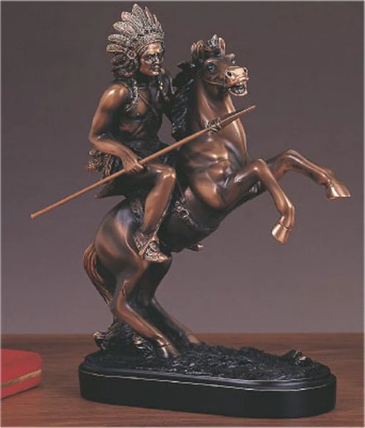 Chief On Horse - Native American Statue