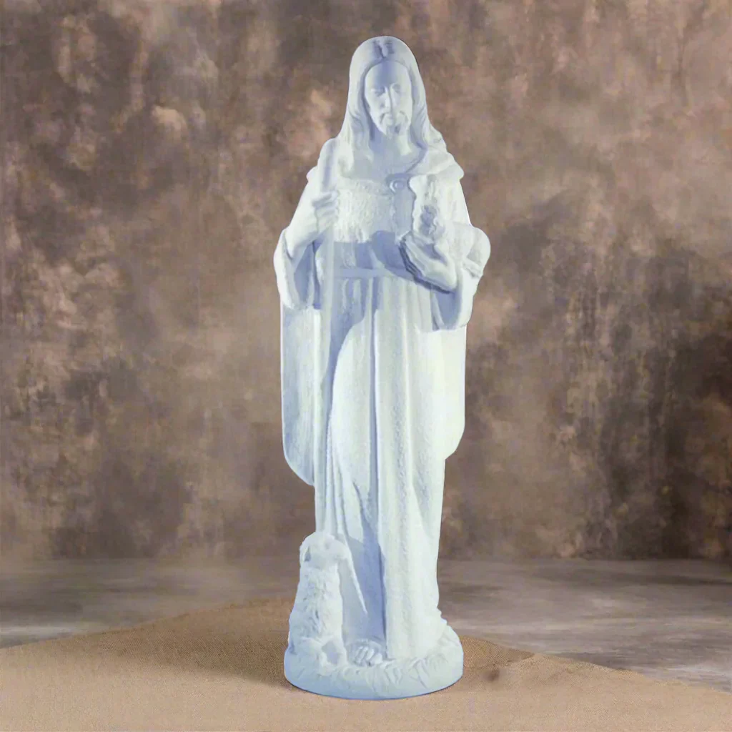 Italian Marble Christ the Good Shepherd – 25" High