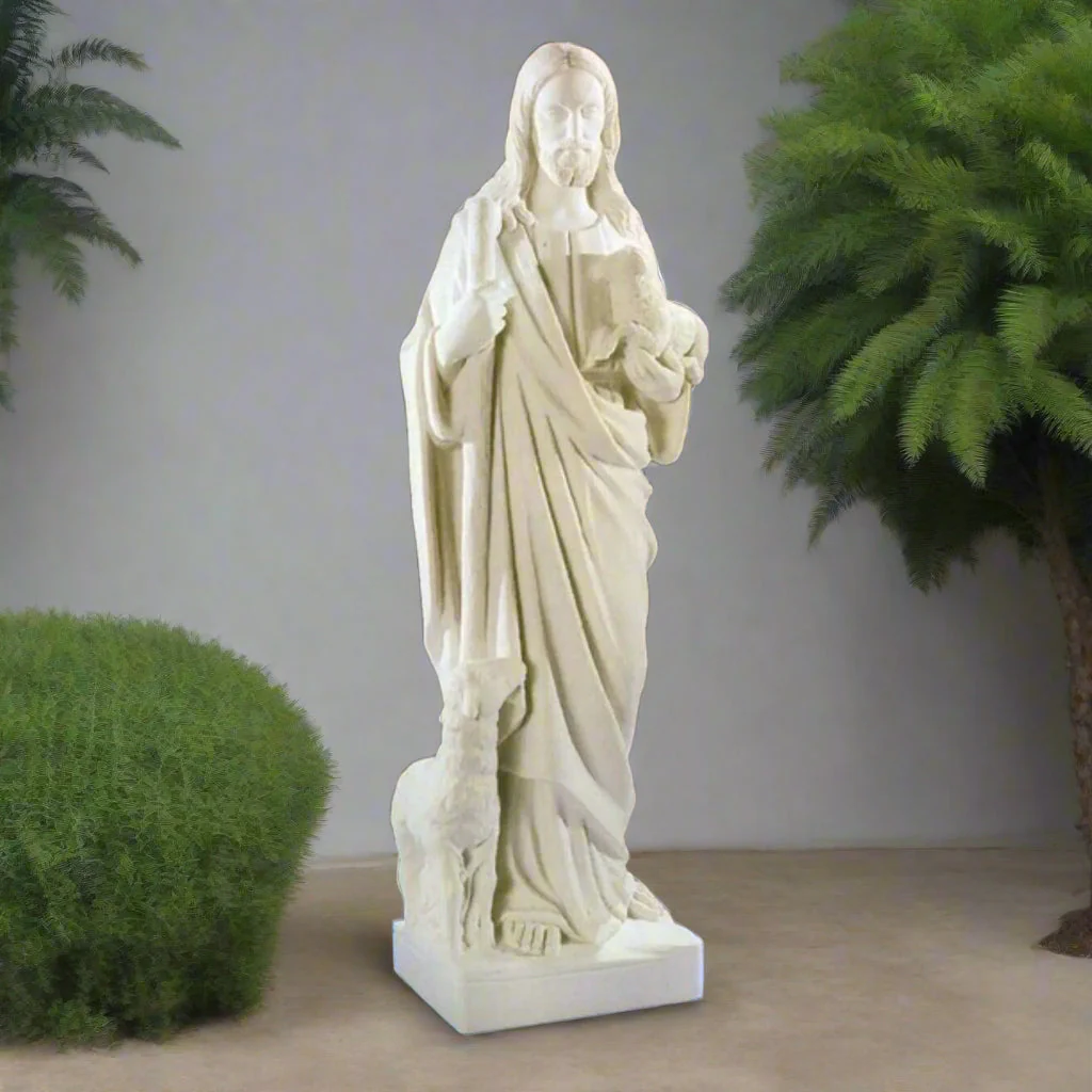 Italian Marble – Christ the Good Shepherd 33" High