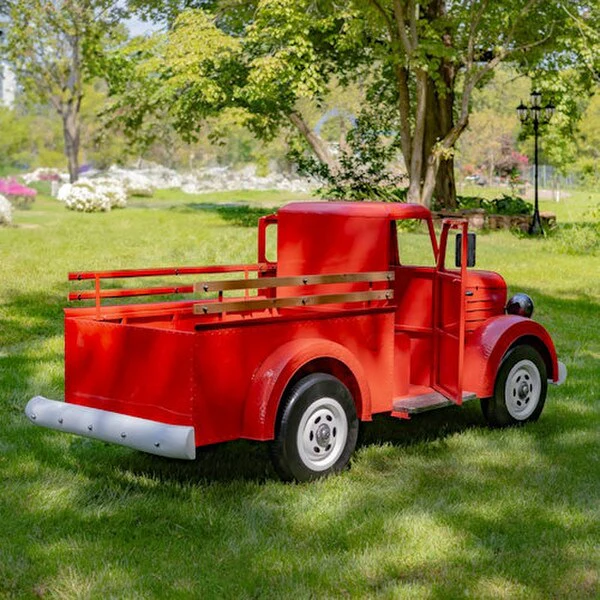 Christmas Red Truck with Lights Display Sculpture - Image 4