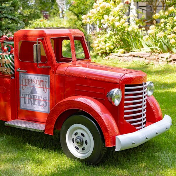 Christmas Red Truck with Lights Display Sculpture - Image 6