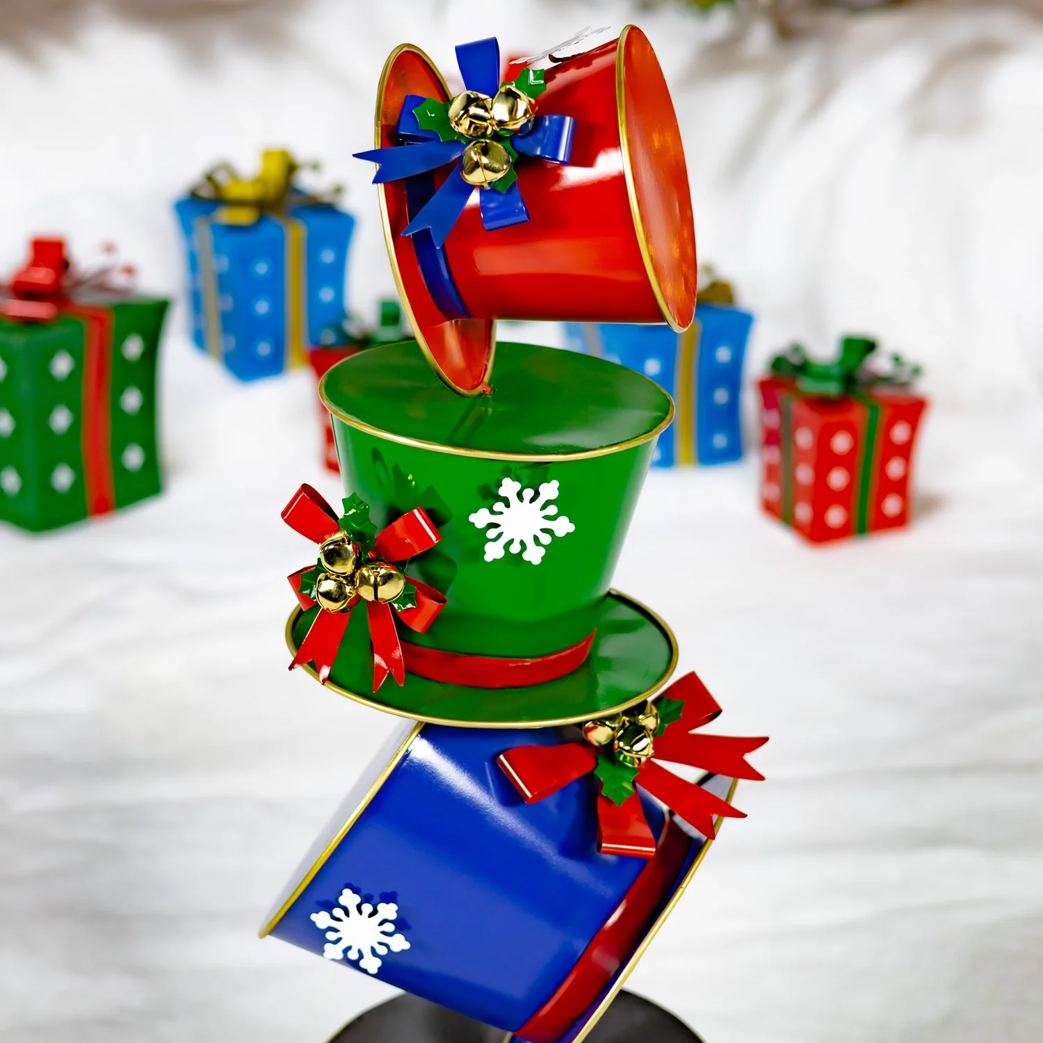 Christmas Top Hats Display Tower Sculpture 40" Tall - Image 3