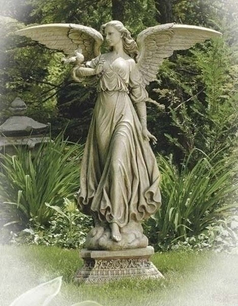 Classic Angel Garden Statue on Base 46.5" High