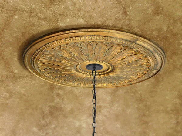 Classic Gilt Chandelier Ceiling Medallion 28 Inch - Image 2