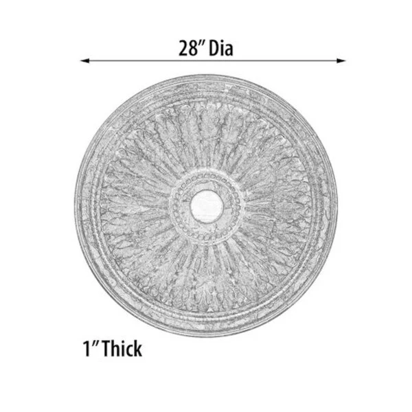 Classic Gilt Chandelier Ceiling Medallion 28 Inch - Image 4