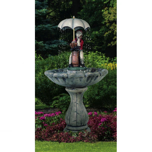 Classic Golfer Garden Fountain Rainy Day Golfing 43" High