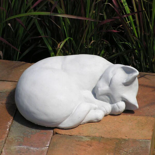 Classic Sleeping Cat Stone Sculpture