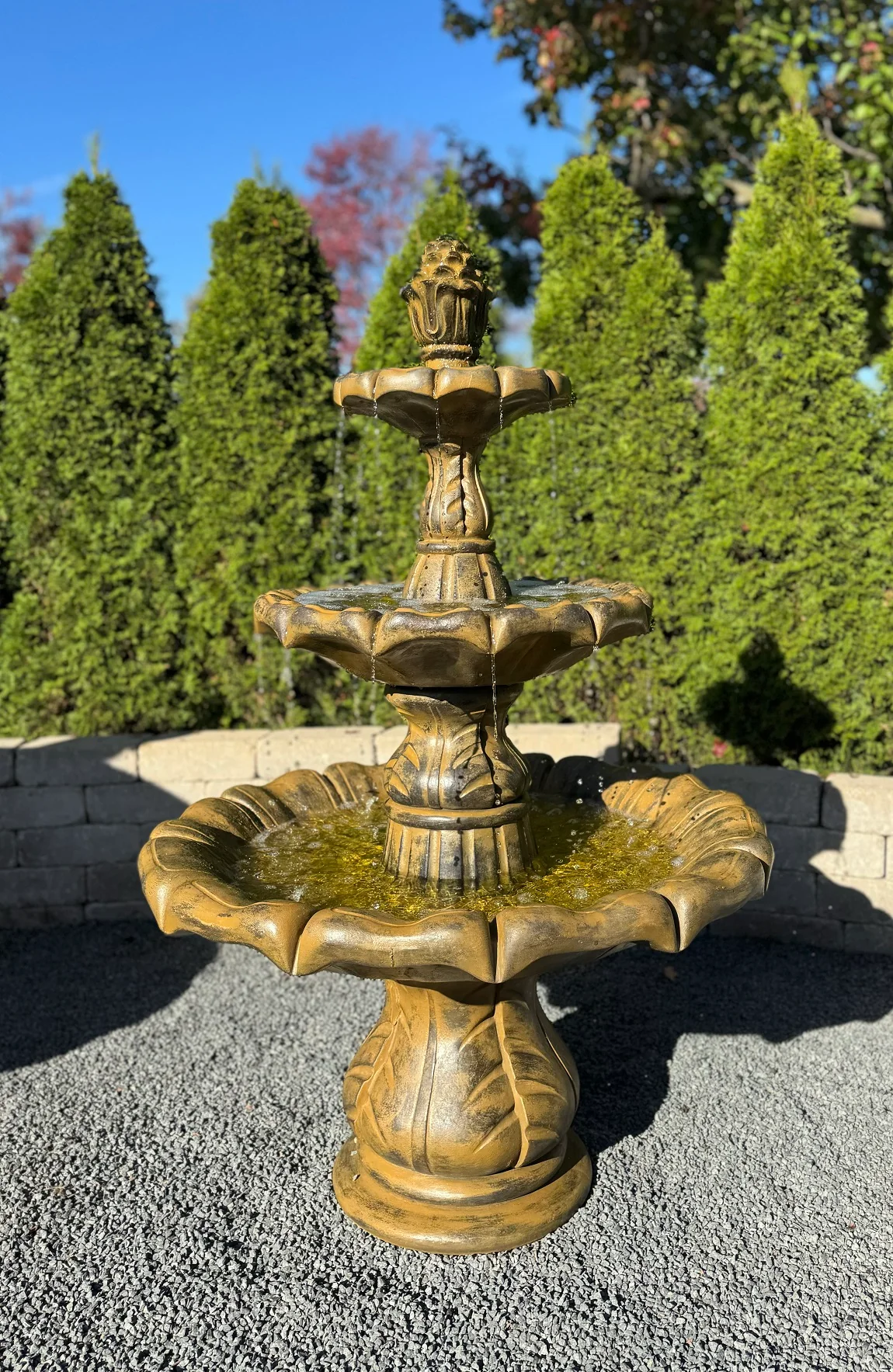 Classical Finial Three Tier Garden Fountain 55" High - Image 4