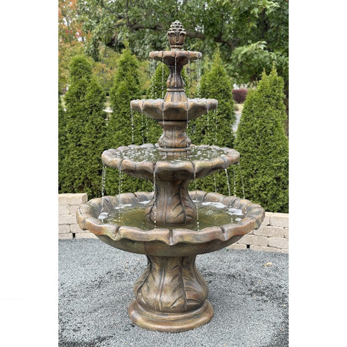 Classical Estate Finial Four Tier Fountain 86" High