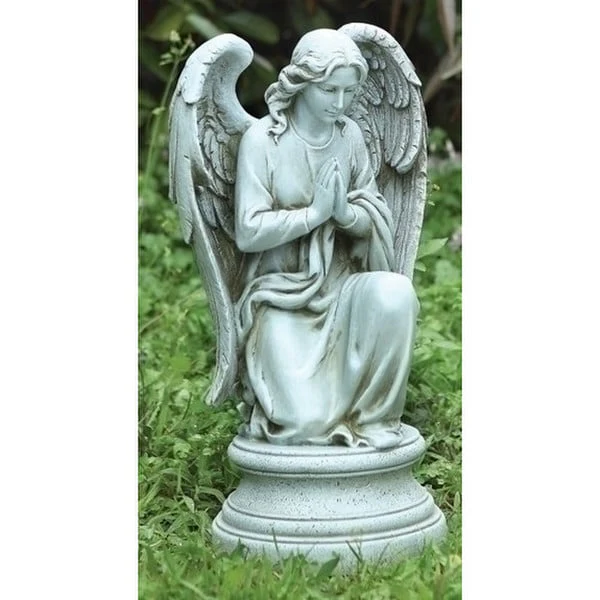 Classical Praying Angel Kneeling Statue 17.5" High - Image 2