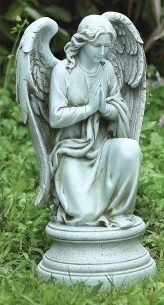 Classical Praying Angel Kneeling Statue 17.5" High - Image 3