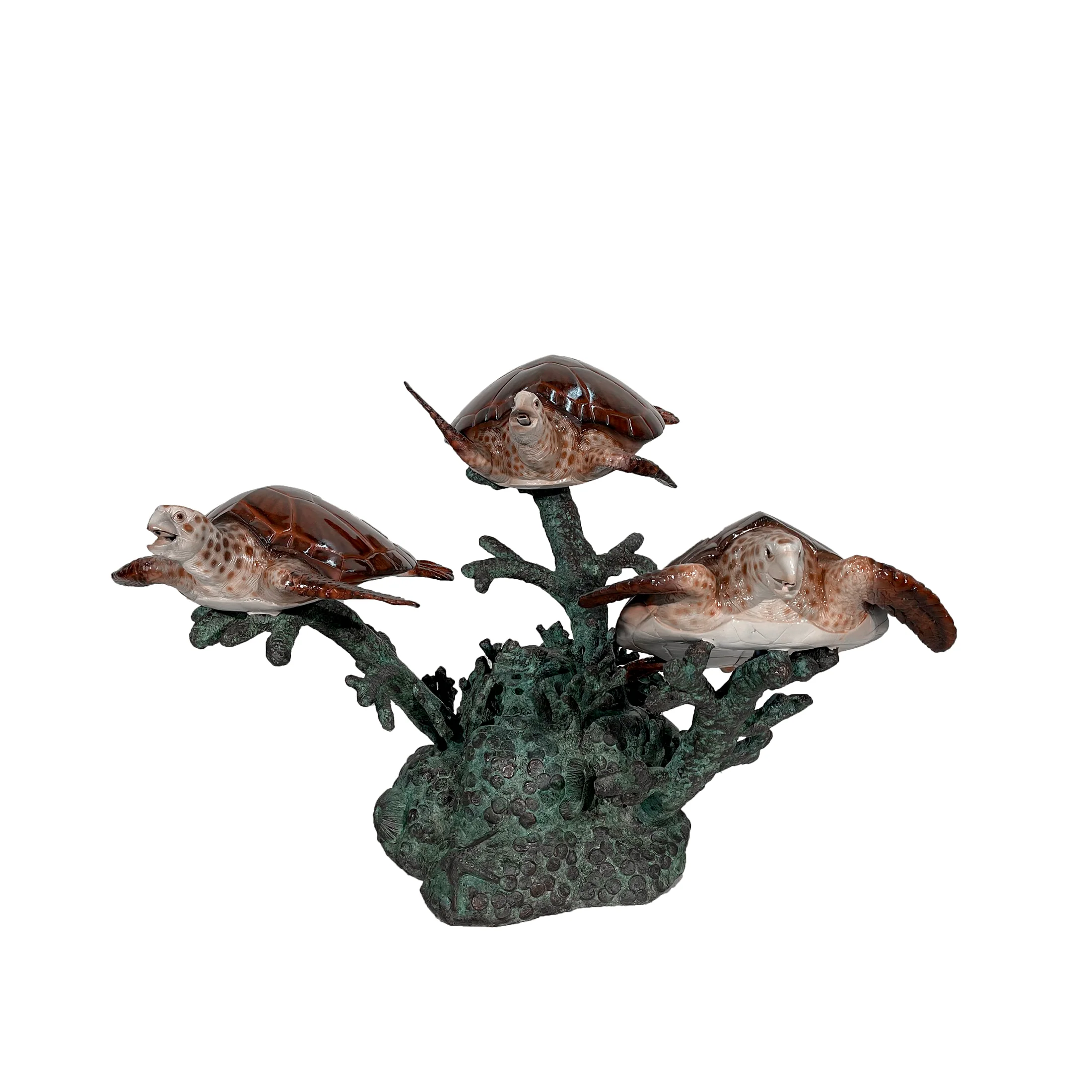 Coastal Harmony Sea Turtle Trio Water Feature Fountain