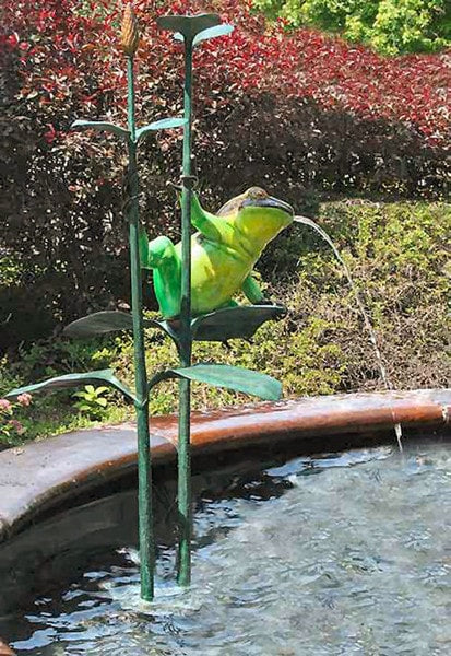 Colorful Frog Spouting Pond Sculpture Water Feature