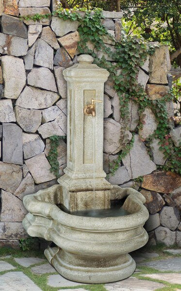 European Column Well Fountain with Spigot 36" High - Image 2