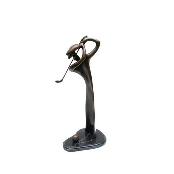 Contemporary Golfer Bronze Statue