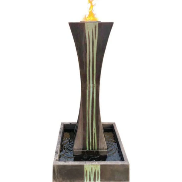 Contemporary I Fountain with Fire 59" High