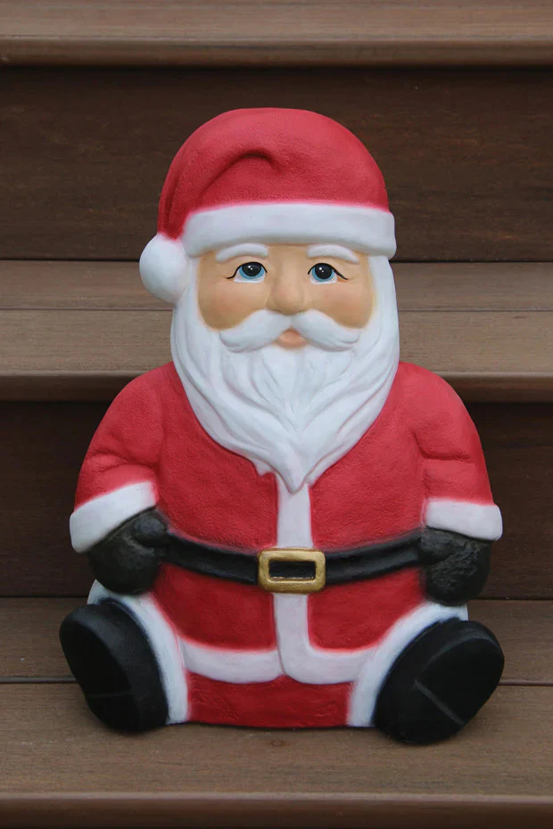 Contemporary Santa Cast Stone Statue 16" – Made in USA