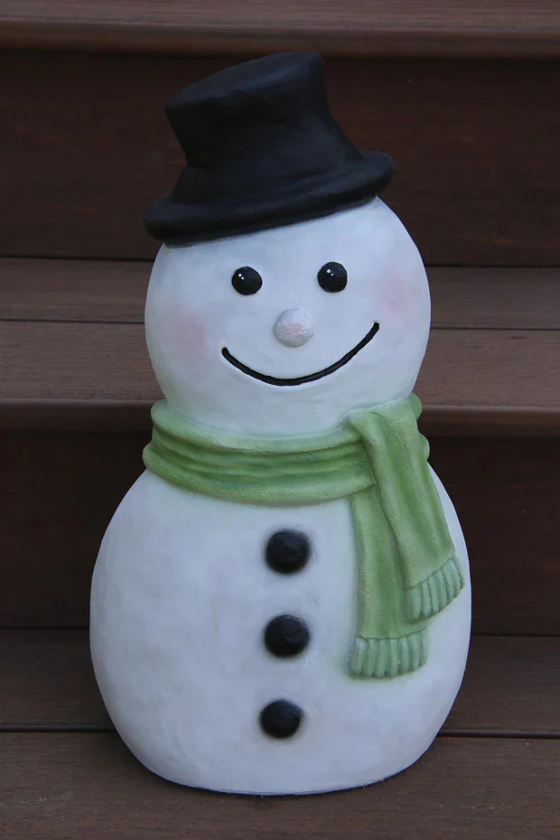 Contemporary Snowman Cast Stone Statue 17.5" – Made in USA - Image 2