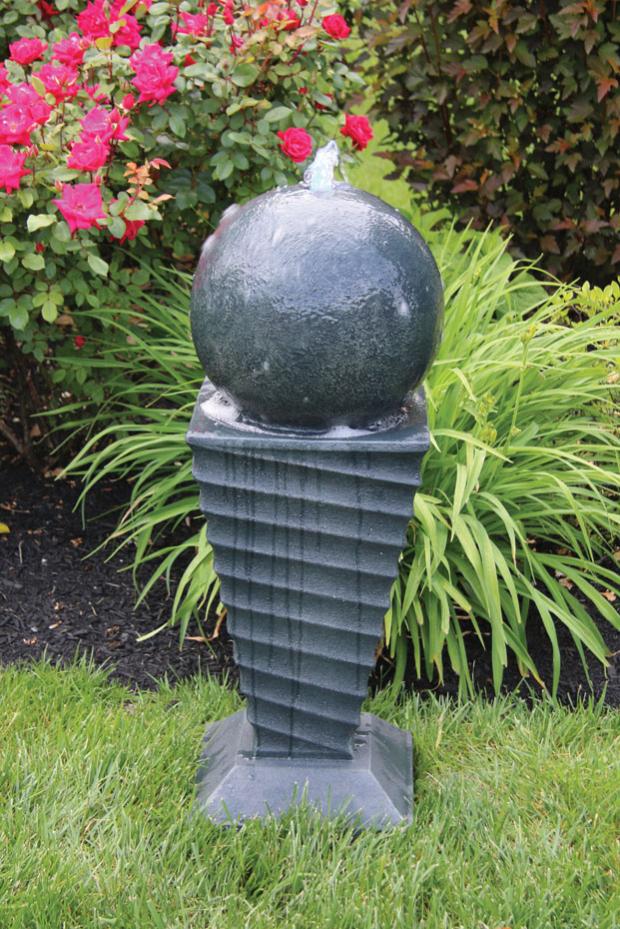 Ball Contemporary Cement Swirl Fountain 34" High - Image 2