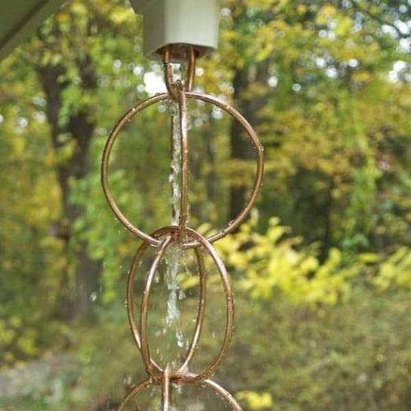 Copper Double Link Rain Chain Downspout - Image 2