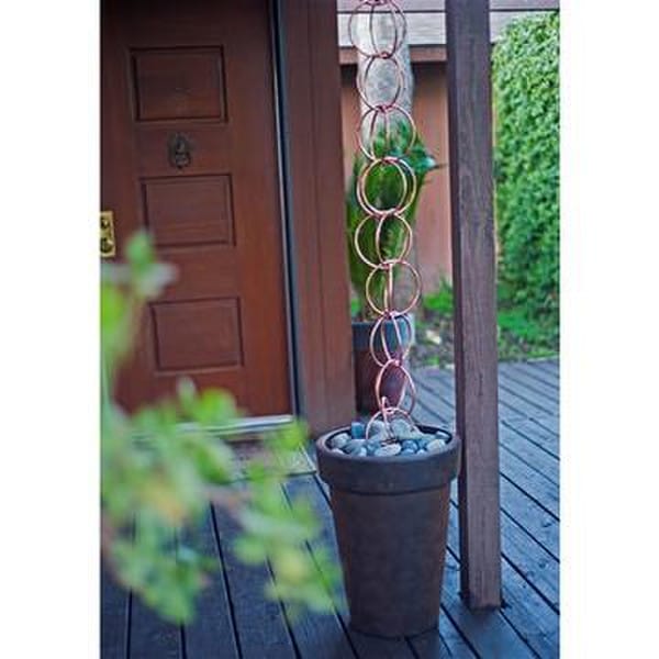 Copper Double Link Rain Chain Downspout - Image 4