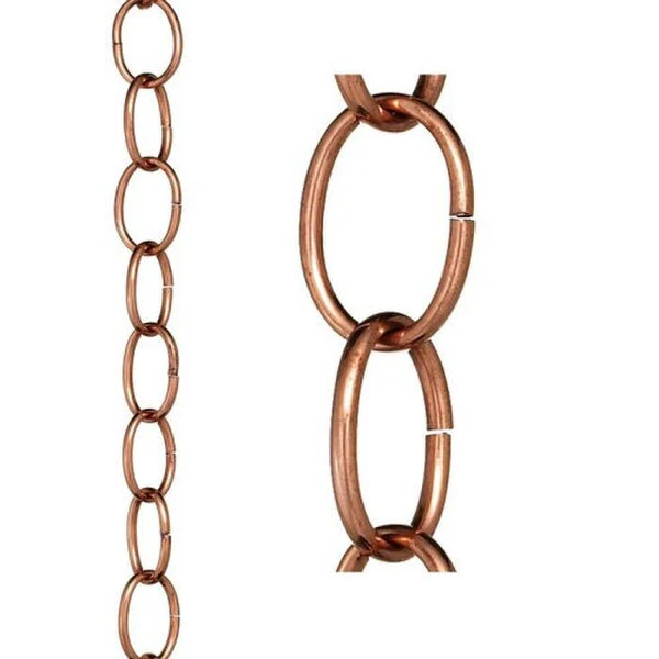 Copper Single Link Rain Chain Downspout - Image 2