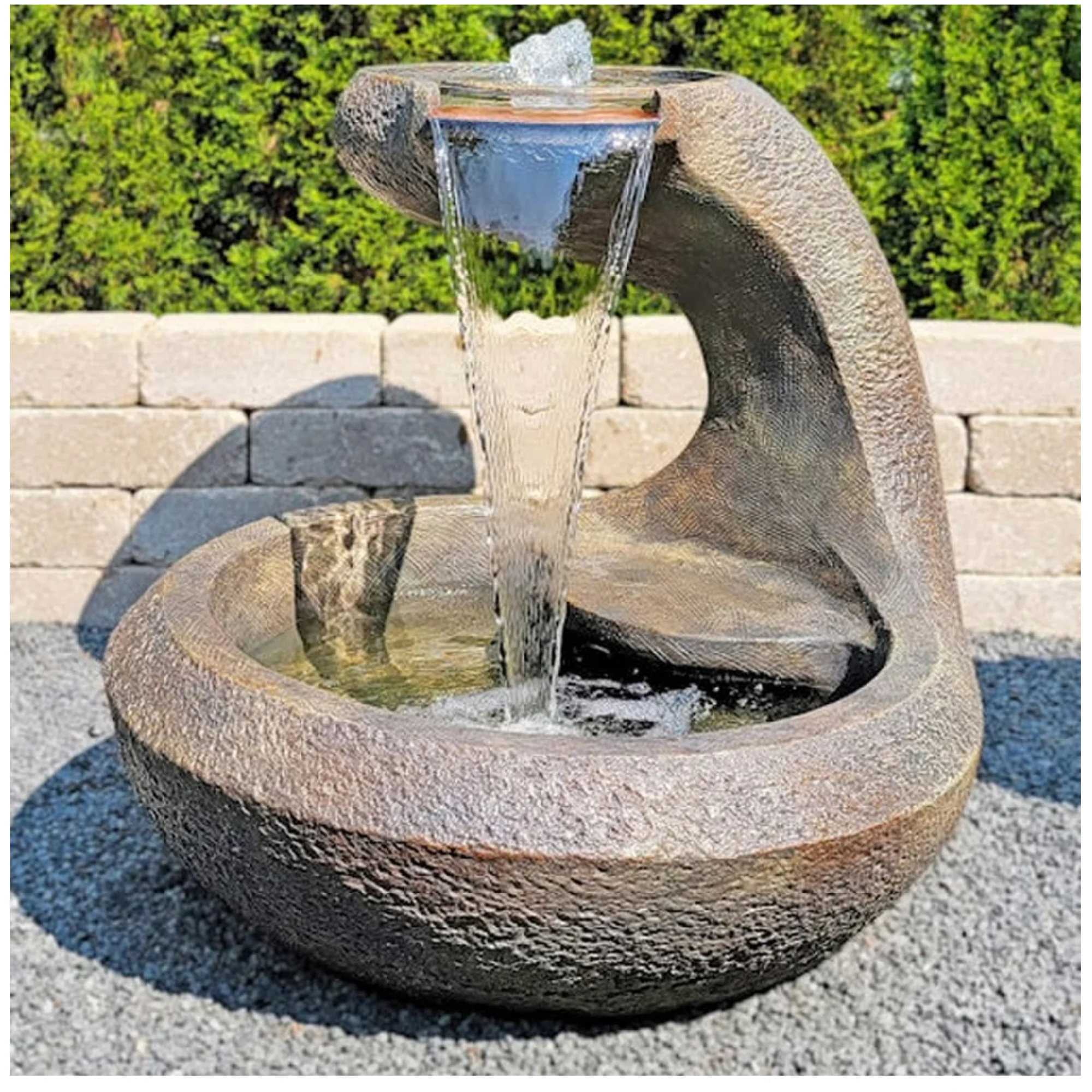 Copperhead Garden Fountain Cast Stone 28" H - Image 3