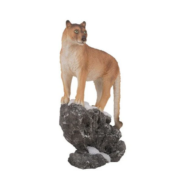 Cougar on Snow Drift Cliff Figurine Statue
