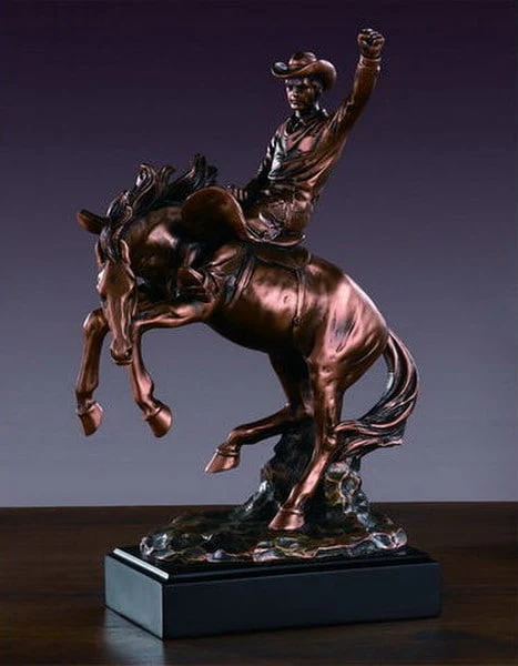 Cowboy And Horse Sculpture 13.5 " High