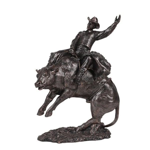 Cowboy on Bull Sculpture