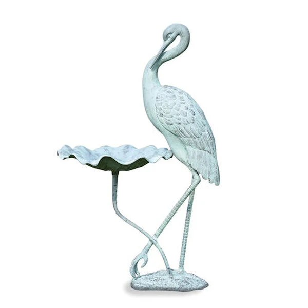 Crane Birdbath Garden Sculpture - Image 2