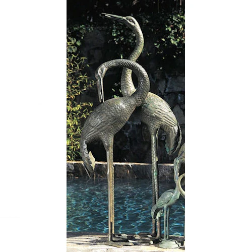 Crane Pair Extra Large Water Feature Sculptures - Image 2