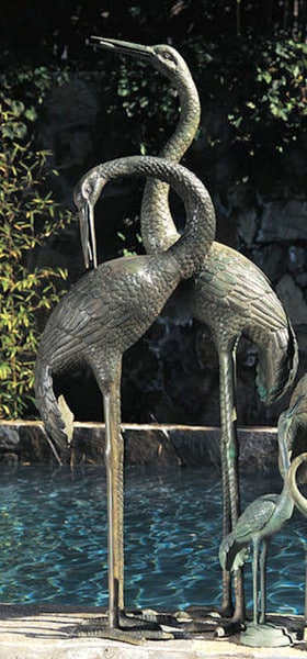 Crane Pair Extra Large Water Feature Sculptures - Image 3