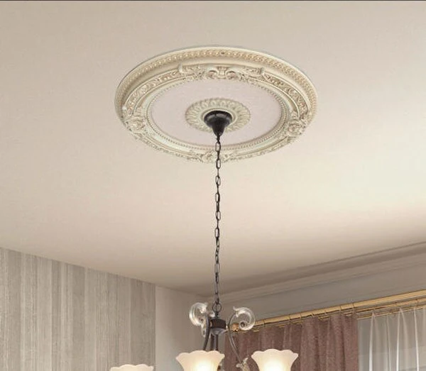 Cream French Round Ceiling Medallion 24 Inch - Image 2