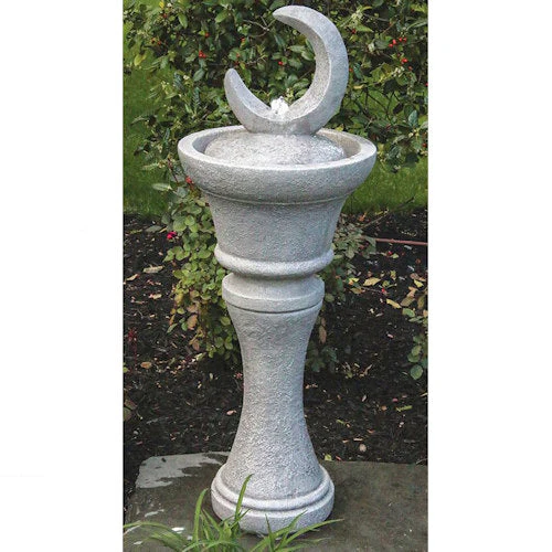 Crescent Moon Fountain with Light
