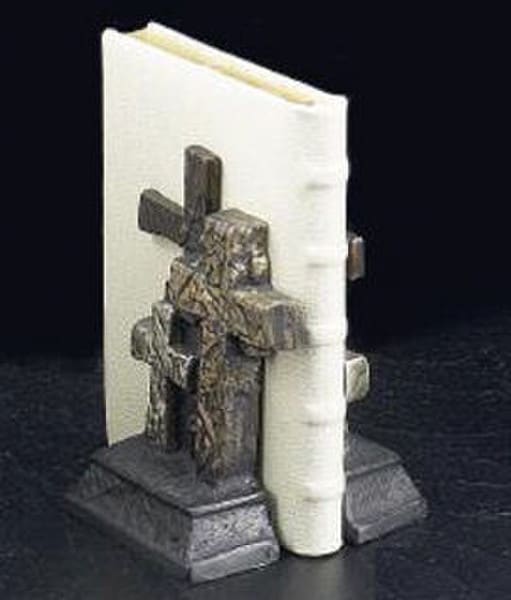 Cross Antique Metal Bookends