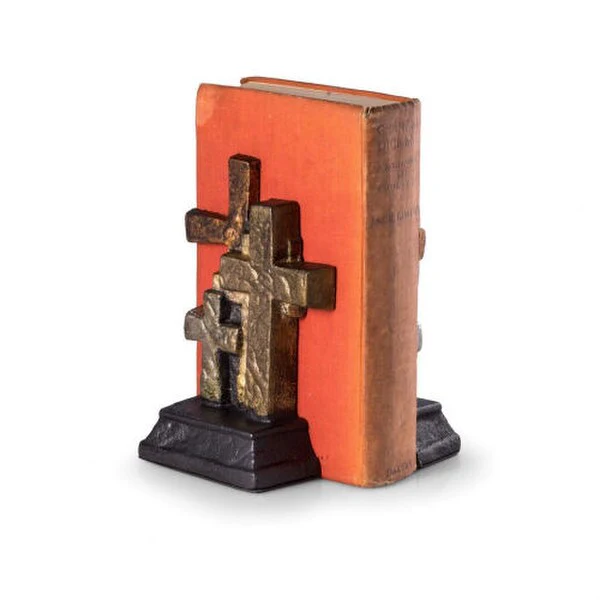 Cross Antique Metal Bookends - Image 2
