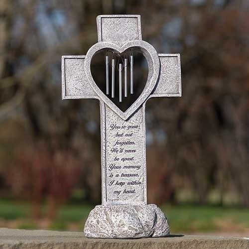 Cross Memorial Wind Chime Sculpture 16" High