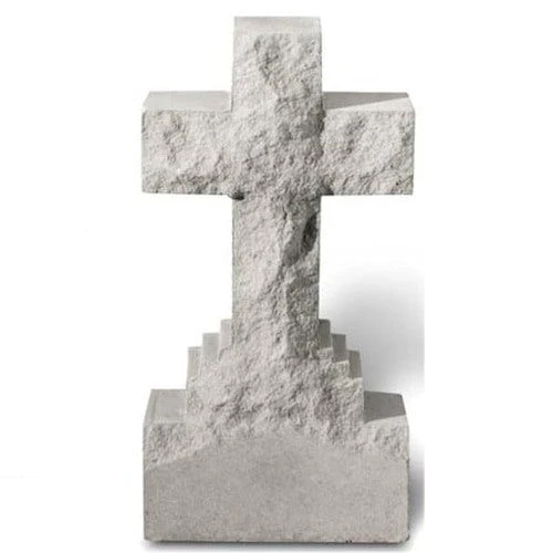Cross Plain On Base Garden Sculpture